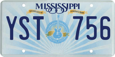 MS license plate YST756