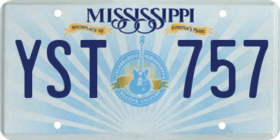 MS license plate YST757