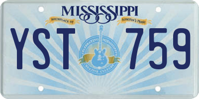 MS license plate YST759