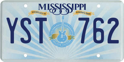 MS license plate YST762