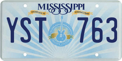 MS license plate YST763