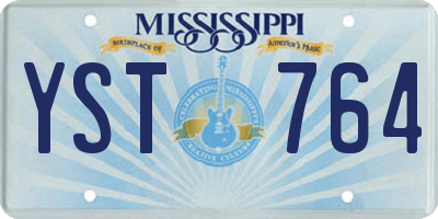 MS license plate YST764