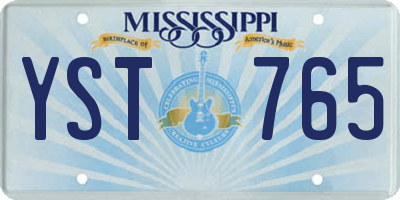 MS license plate YST765