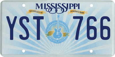 MS license plate YST766