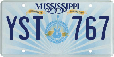 MS license plate YST767