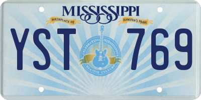 MS license plate YST769