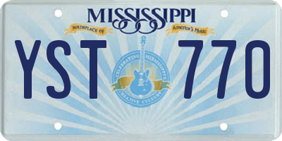 MS license plate YST770