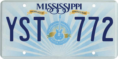 MS license plate YST772