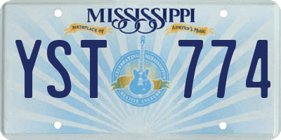 MS license plate YST774