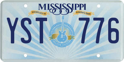 MS license plate YST776