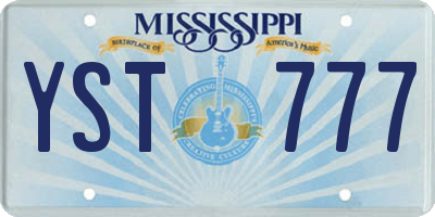 MS license plate YST777
