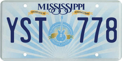 MS license plate YST778