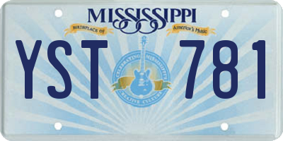 MS license plate YST781