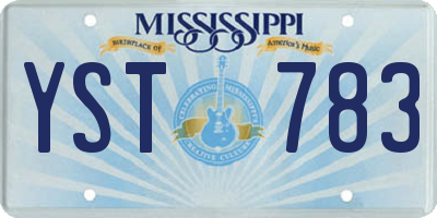 MS license plate YST783