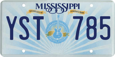 MS license plate YST785