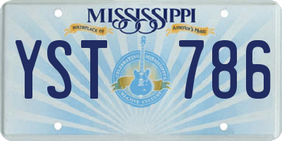 MS license plate YST786