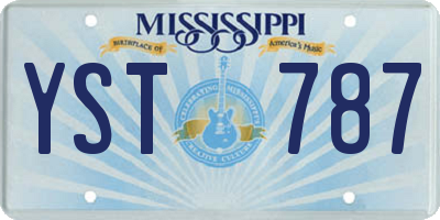 MS license plate YST787