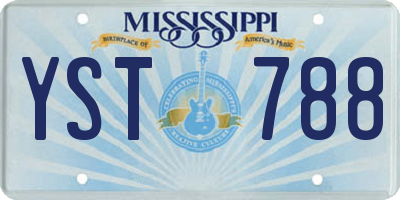MS license plate YST788