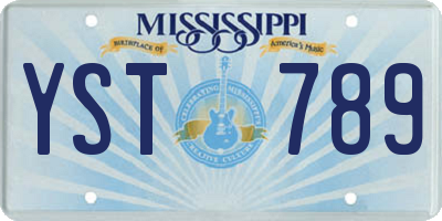 MS license plate YST789