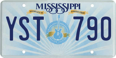 MS license plate YST790