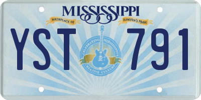 MS license plate YST791