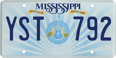MS license plate YST792