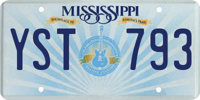 MS license plate YST793