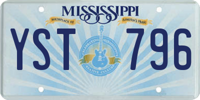 MS license plate YST796