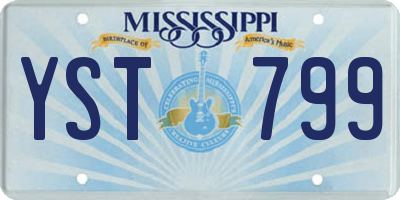 MS license plate YST799