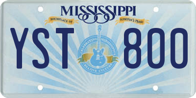 MS license plate YST800