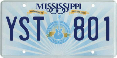 MS license plate YST801
