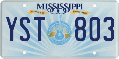 MS license plate YST803