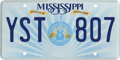 MS license plate YST807