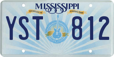 MS license plate YST812