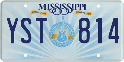 MS license plate YST814