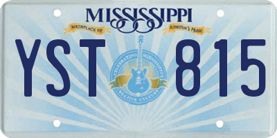 MS license plate YST815