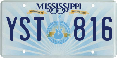 MS license plate YST816