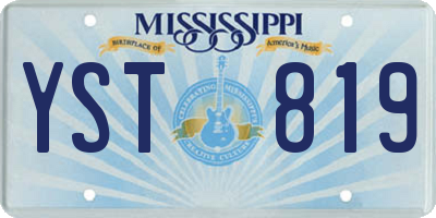 MS license plate YST819