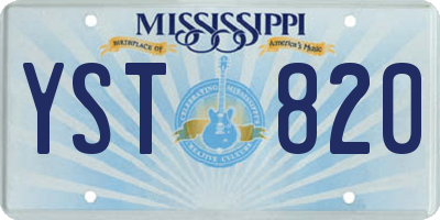 MS license plate YST820