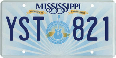 MS license plate YST821