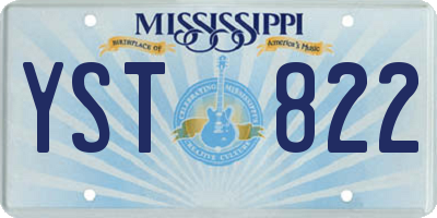 MS license plate YST822
