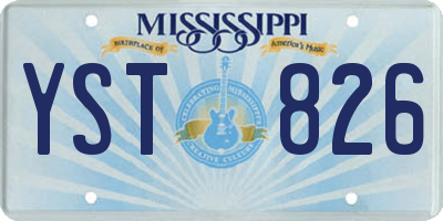MS license plate YST826
