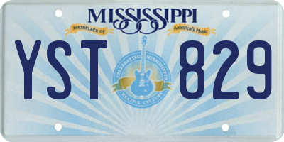 MS license plate YST829