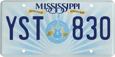 MS license plate YST830