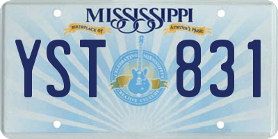 MS license plate YST831