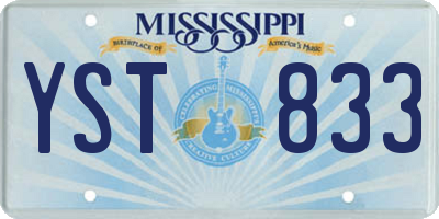 MS license plate YST833