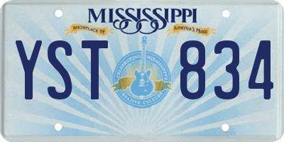 MS license plate YST834