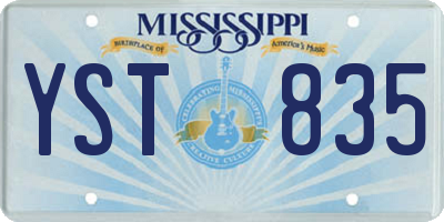 MS license plate YST835