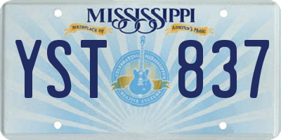 MS license plate YST837