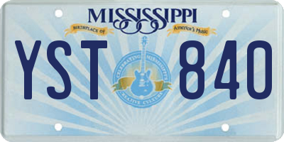 MS license plate YST840